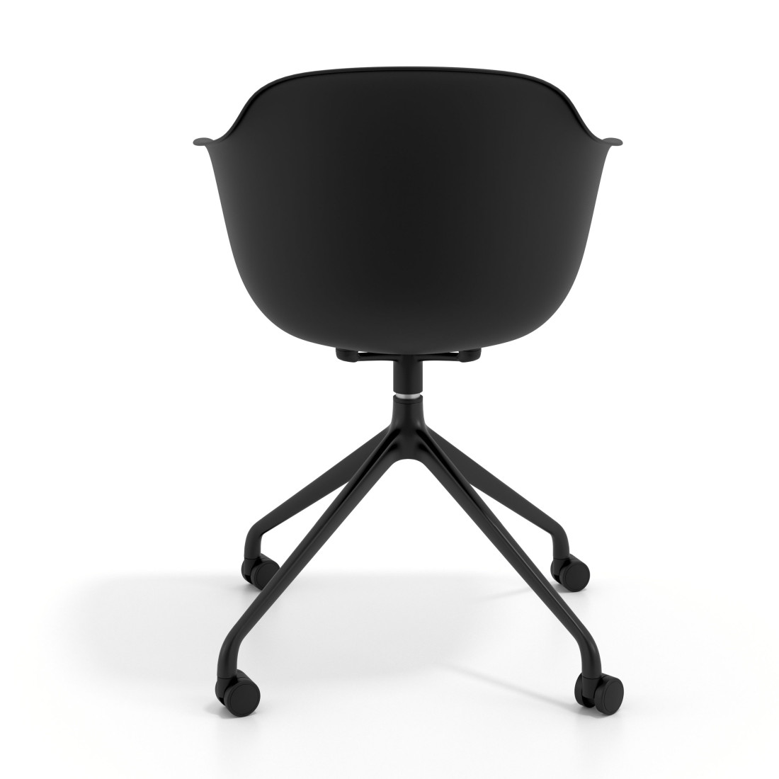 silla de reuniones negro elisa con ruedas plastico 4