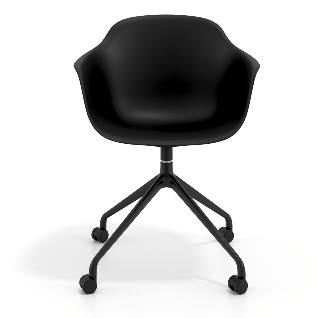 silla de reuniones negro elisa con ruedas plastico 6