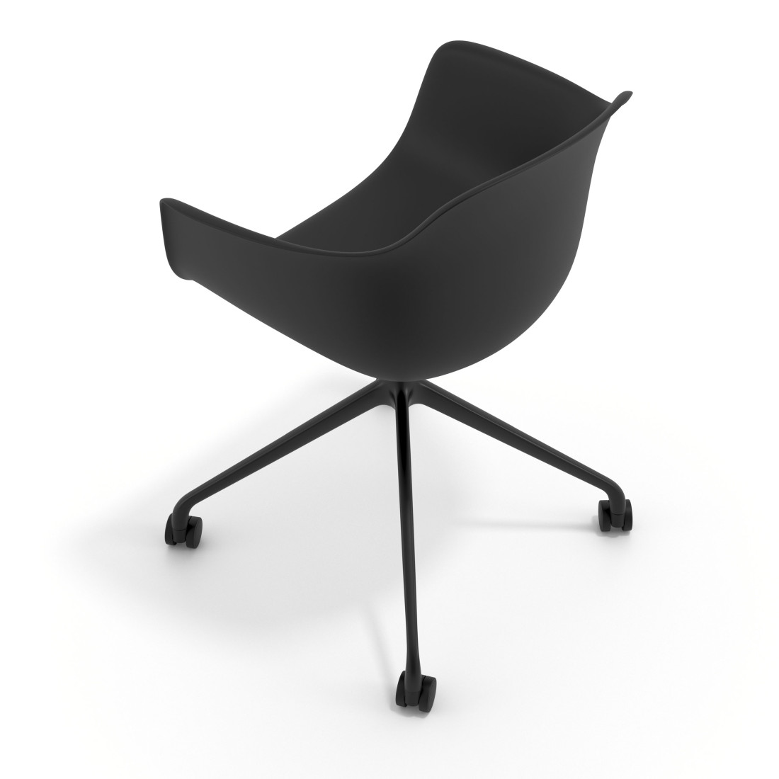 silla de reuniones negro elisa con ruedas plastico 7