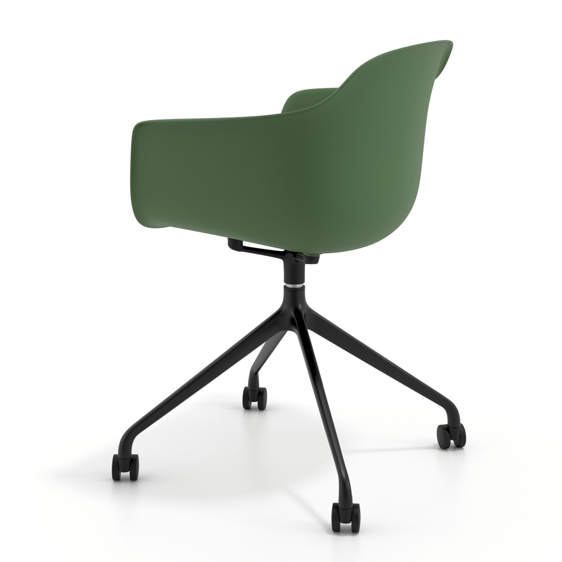 silla de reuniones verde elisa con ruedas plastico 5
