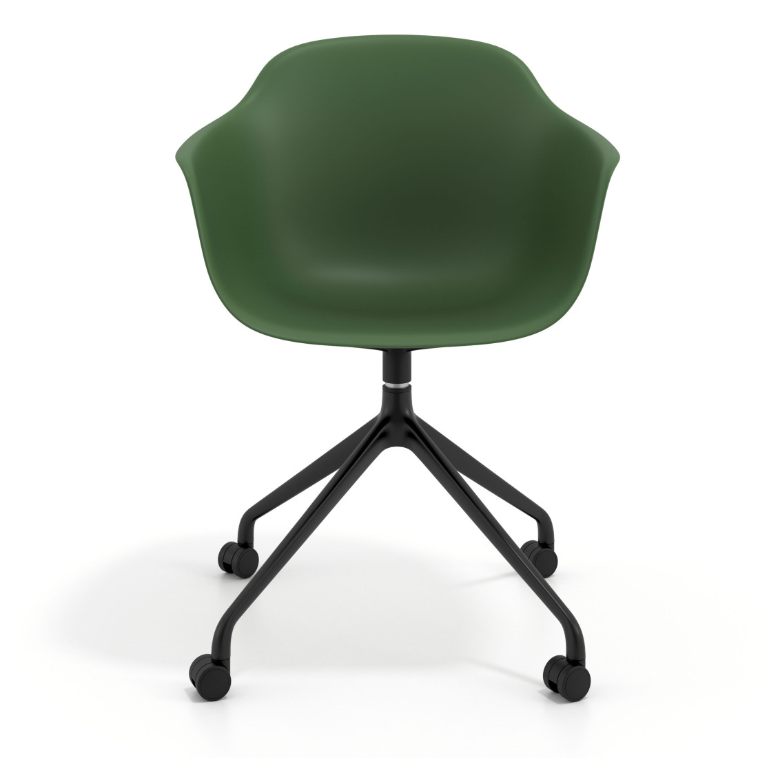 silla de reuniones verde elisa con ruedas plastico 6