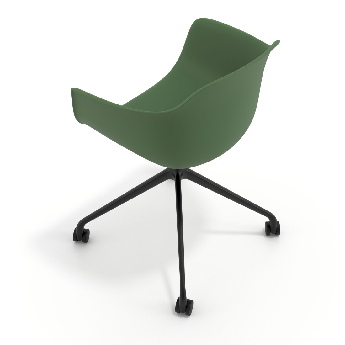 silla de reuniones verde elisa con ruedas plastico 7