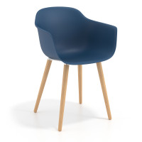 Silla Nórdica Elisa, Patas de madera - azul