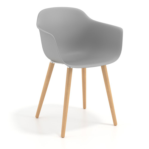 Silla Nórdica Elisa, Patas de madera - Gris