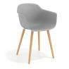 Silla Nórdica Elisa, Patas de madera - Gris