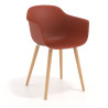 Silla Nórdica Elisa, Patas de madera - ROJO