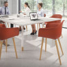 silla nordica rojo elisa giratoria madera plastico 2