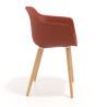 silla nordica rojo elisa giratoria madera plastico 3