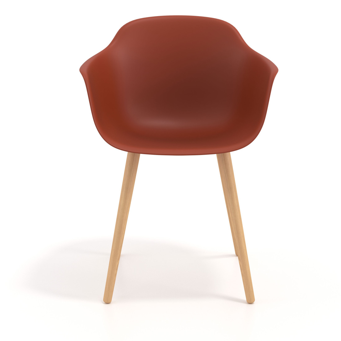 silla nordica rojo elisa giratoria madera plastico 6