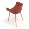 silla nordica rojo elisa giratoria madera plastico 7