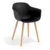 Silla Nórdica Elisa, Patas de madera - NEGRO