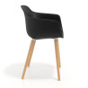 silla nordica negro elisa giratoria madera plastico 3