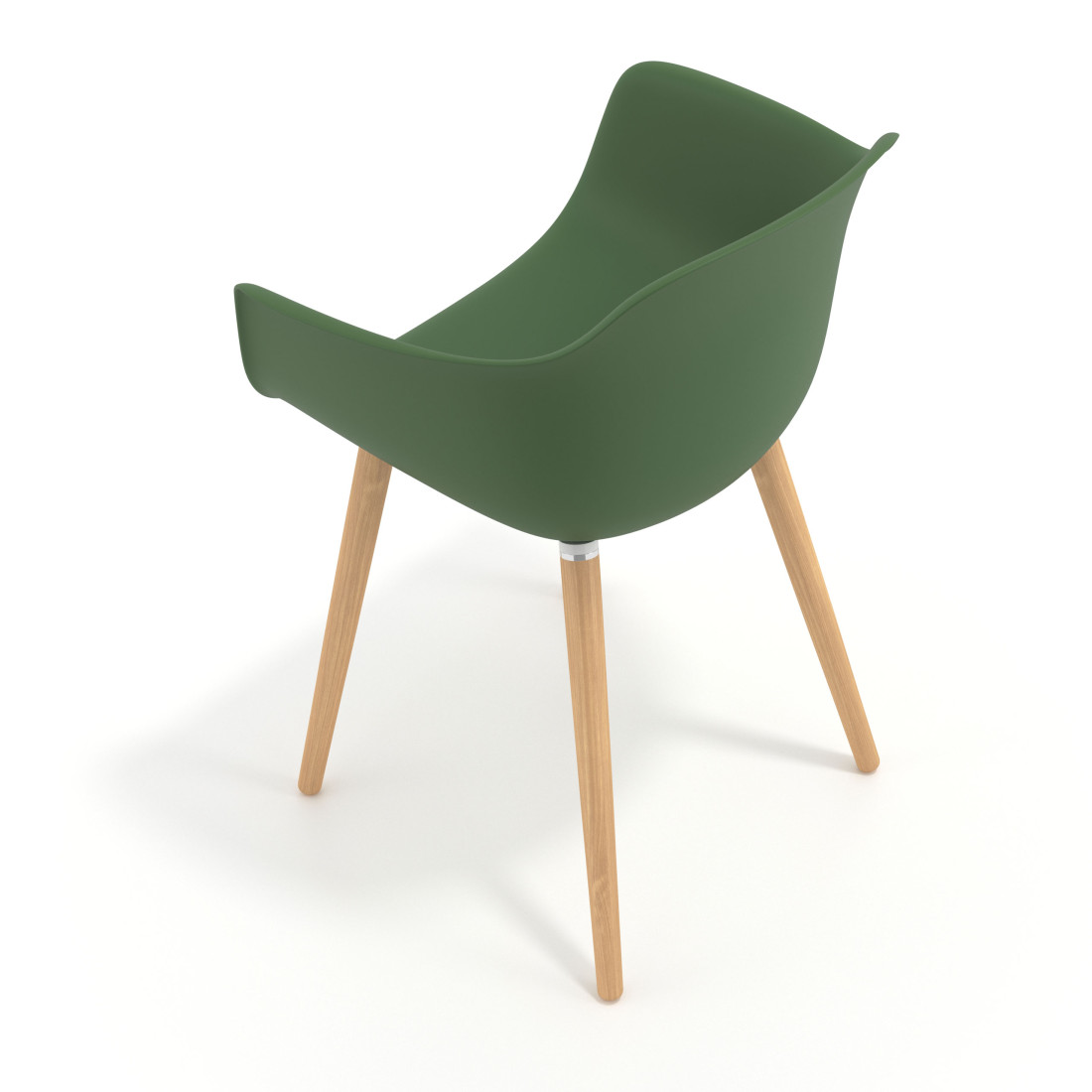silla nordica verde elisa giratoria madera plastico 7