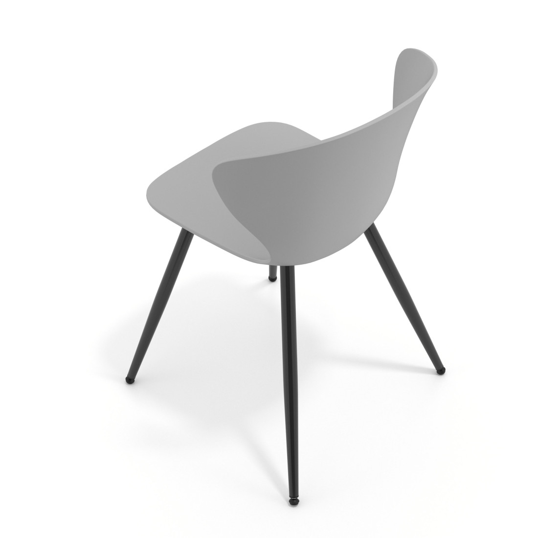 silla confidente gris wendy 4 patas plastico 7