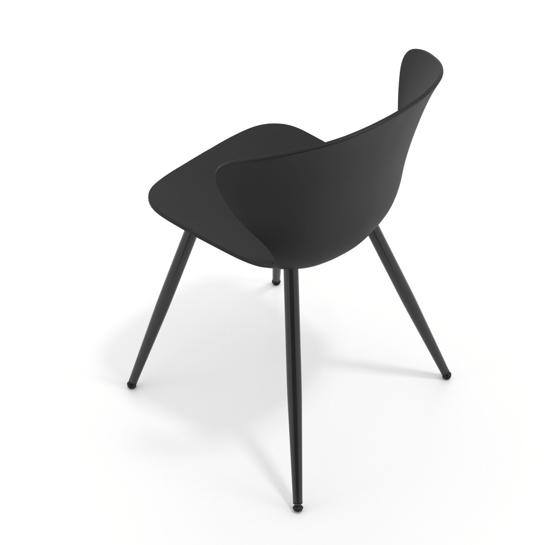 silla confidente negro wendy 4 patas plastico 7