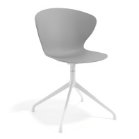 Silla de reuniones Wendy, base piramidal - gris, Blanco