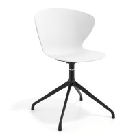 Silla de reuniones Wendy, base piramidal - BLANCO, Negro