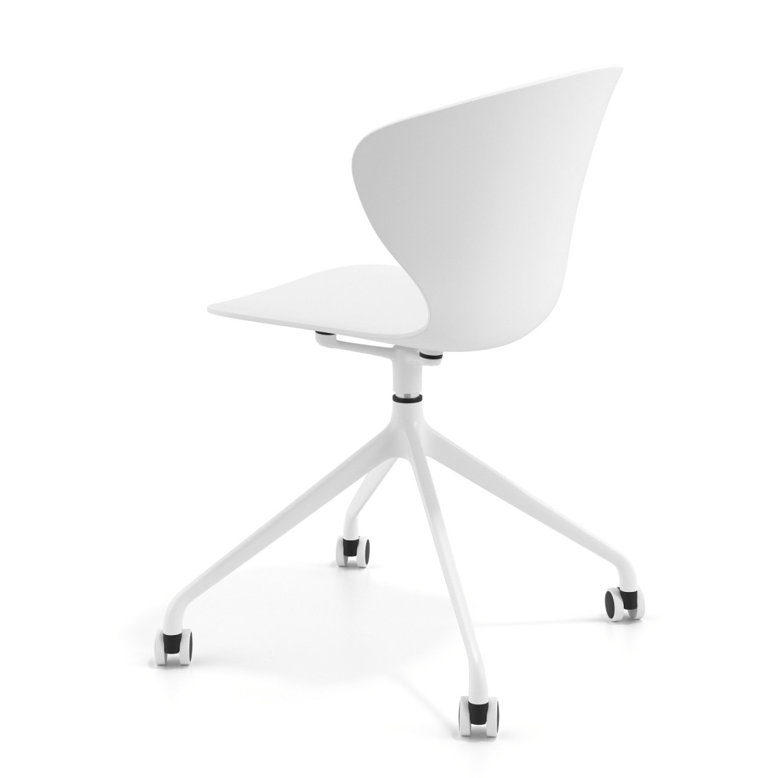 silla de reuniones blanco wendy con ruedas plastico 5