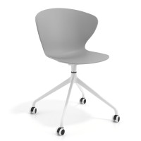 Silla Giratoria Wendy, con ruedas - gris, Blanco