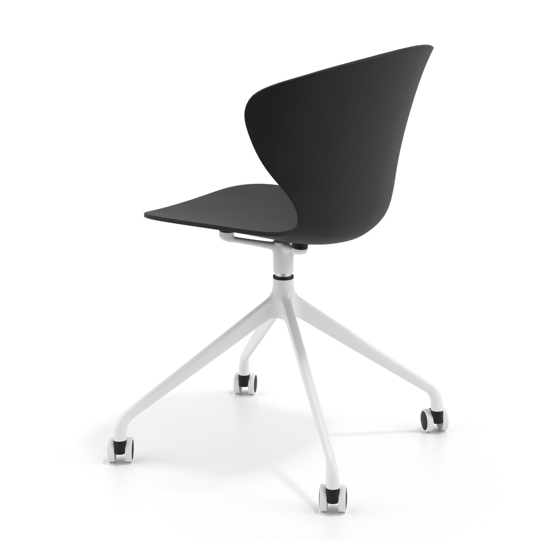 silla de reuniones negro wendy con ruedas plastico 5