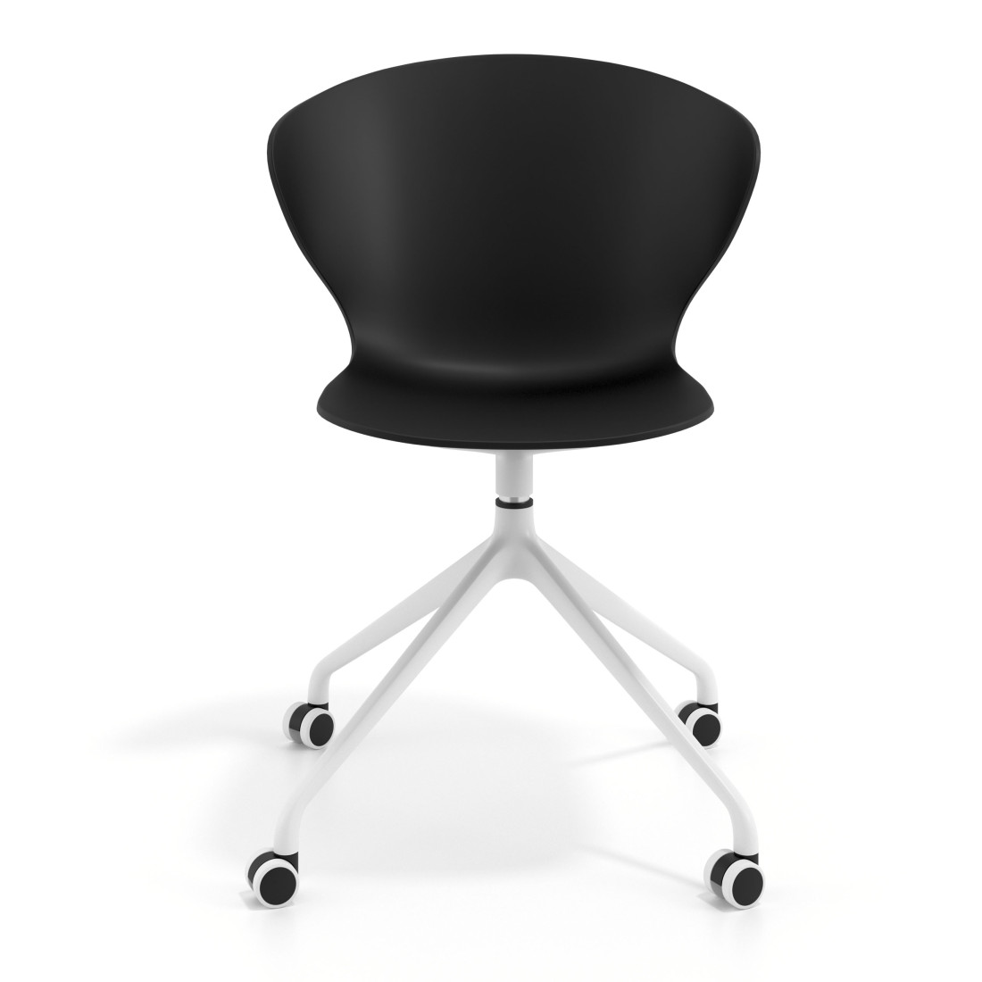 silla de reuniones negro wendy con ruedas plastico 6