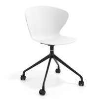 Silla Giratoria Wendy, con ruedas - BLANCO, Negro