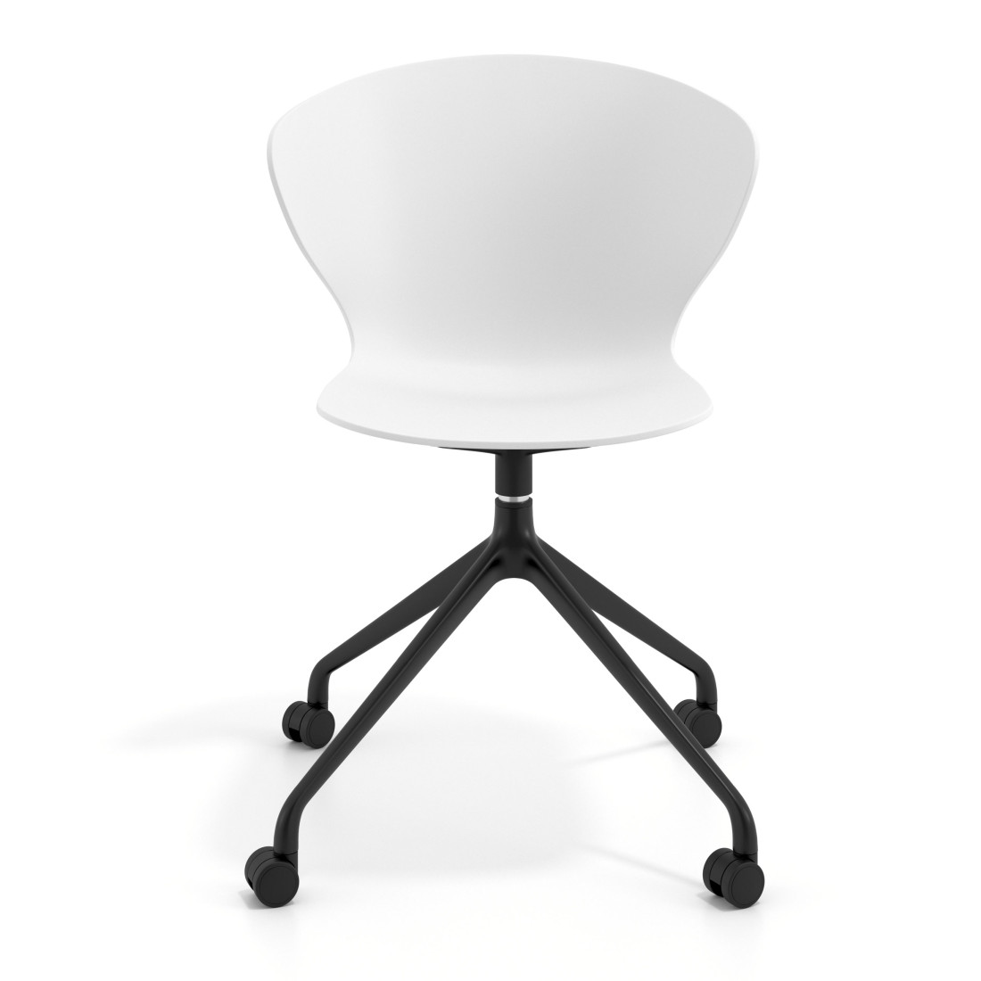 silla de reuniones blanco wendy con ruedas plastico 6
