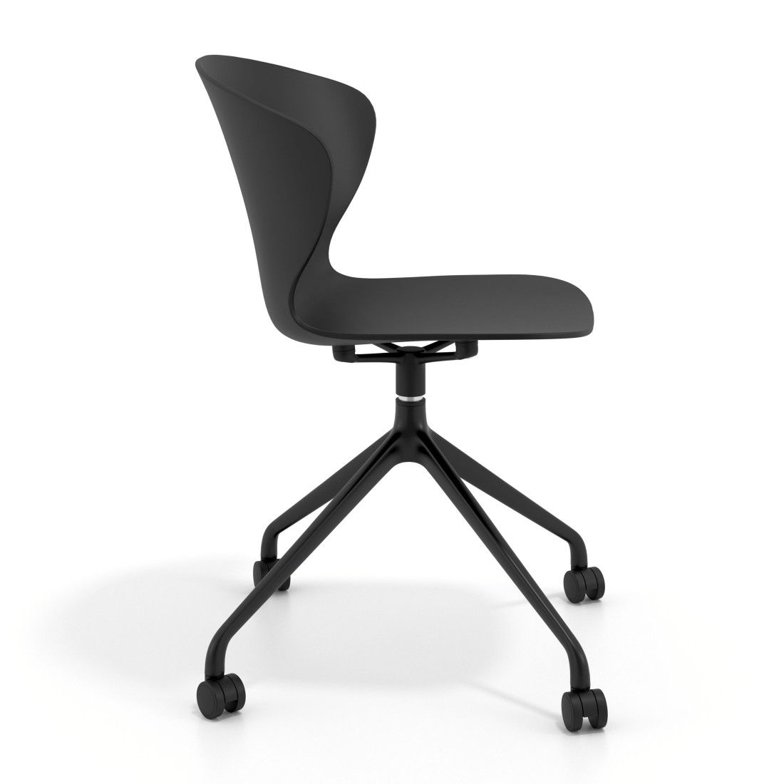 silla de reuniones negro wendy con ruedas plastico 3
