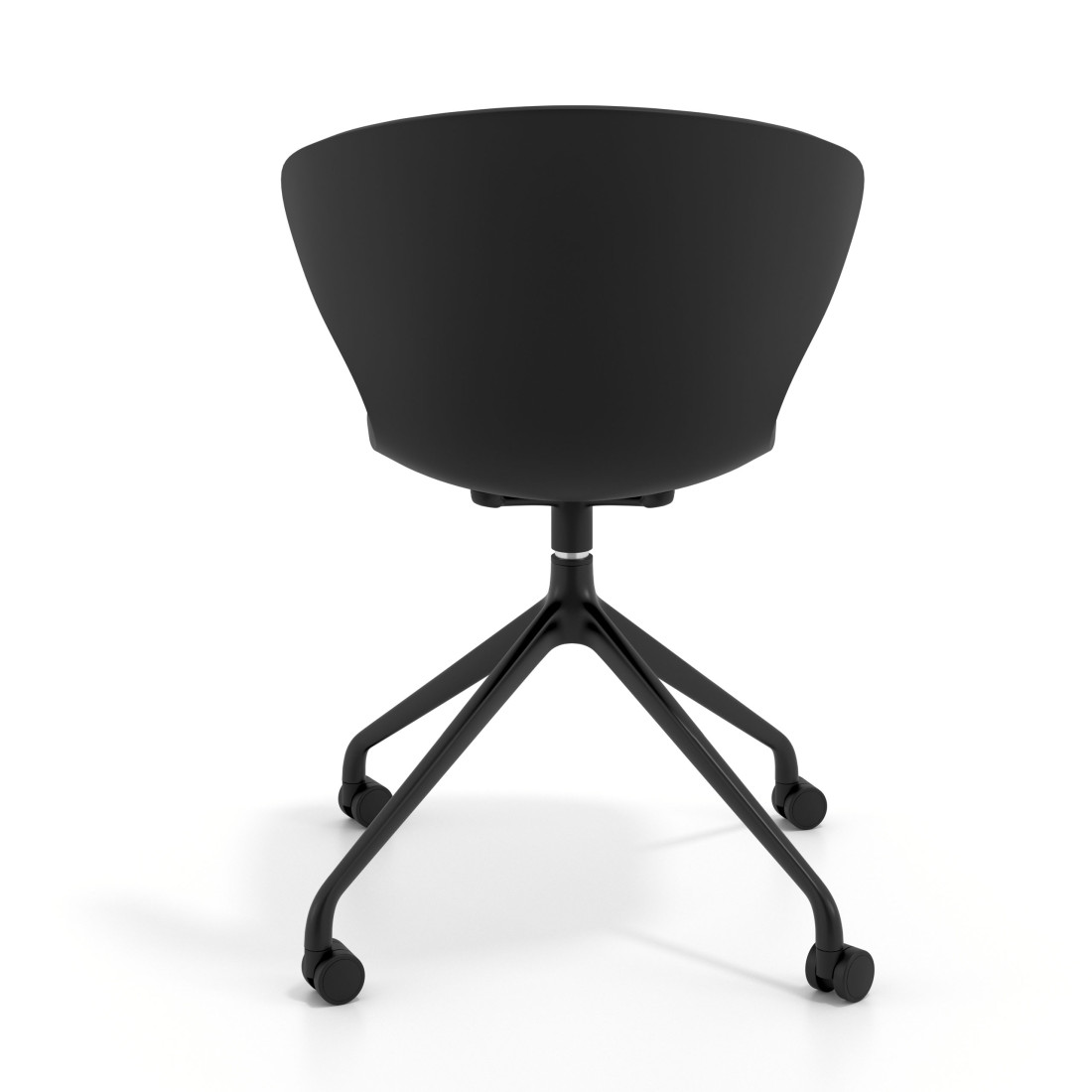 silla de reuniones negro wendy con ruedas plastico 4