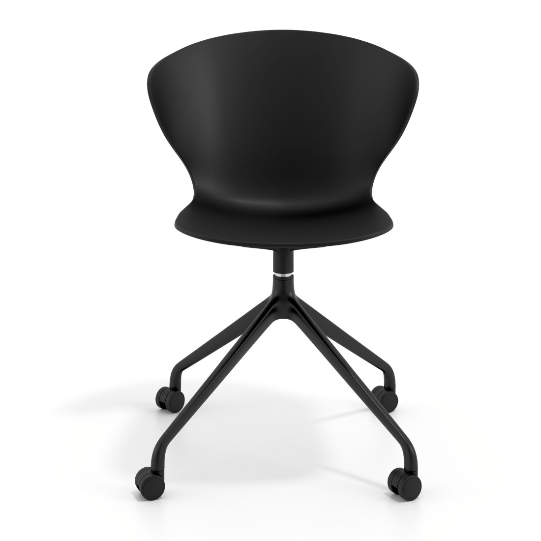 silla de reuniones negro wendy con ruedas plastico 6