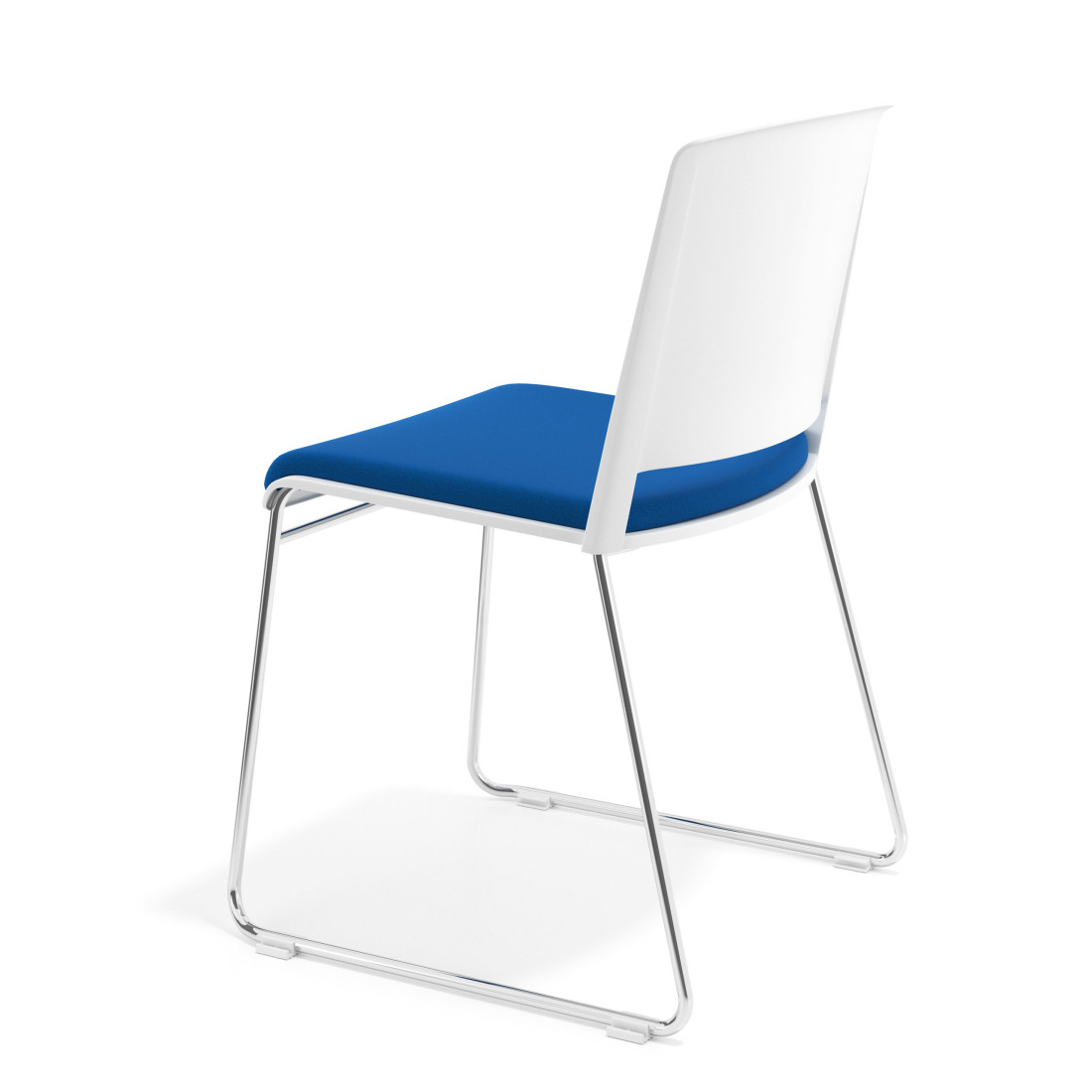 silla confidente azul lotus sin brazos tapizada tela 5