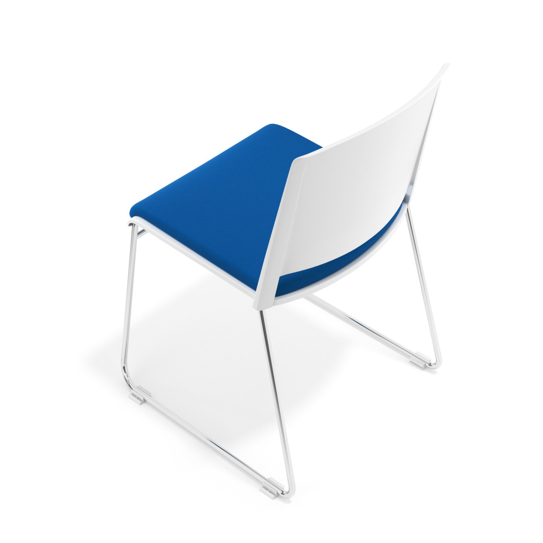 silla confidente azul lotus sin brazos tapizada tela 7