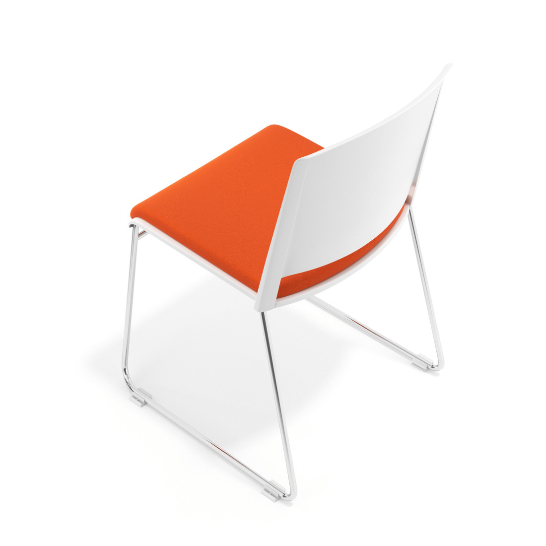 silla confidente naranja lotus sin brazos tapizada tela 7