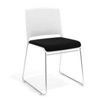 Silla Confidente tapizada Lotus - negro, Blanco