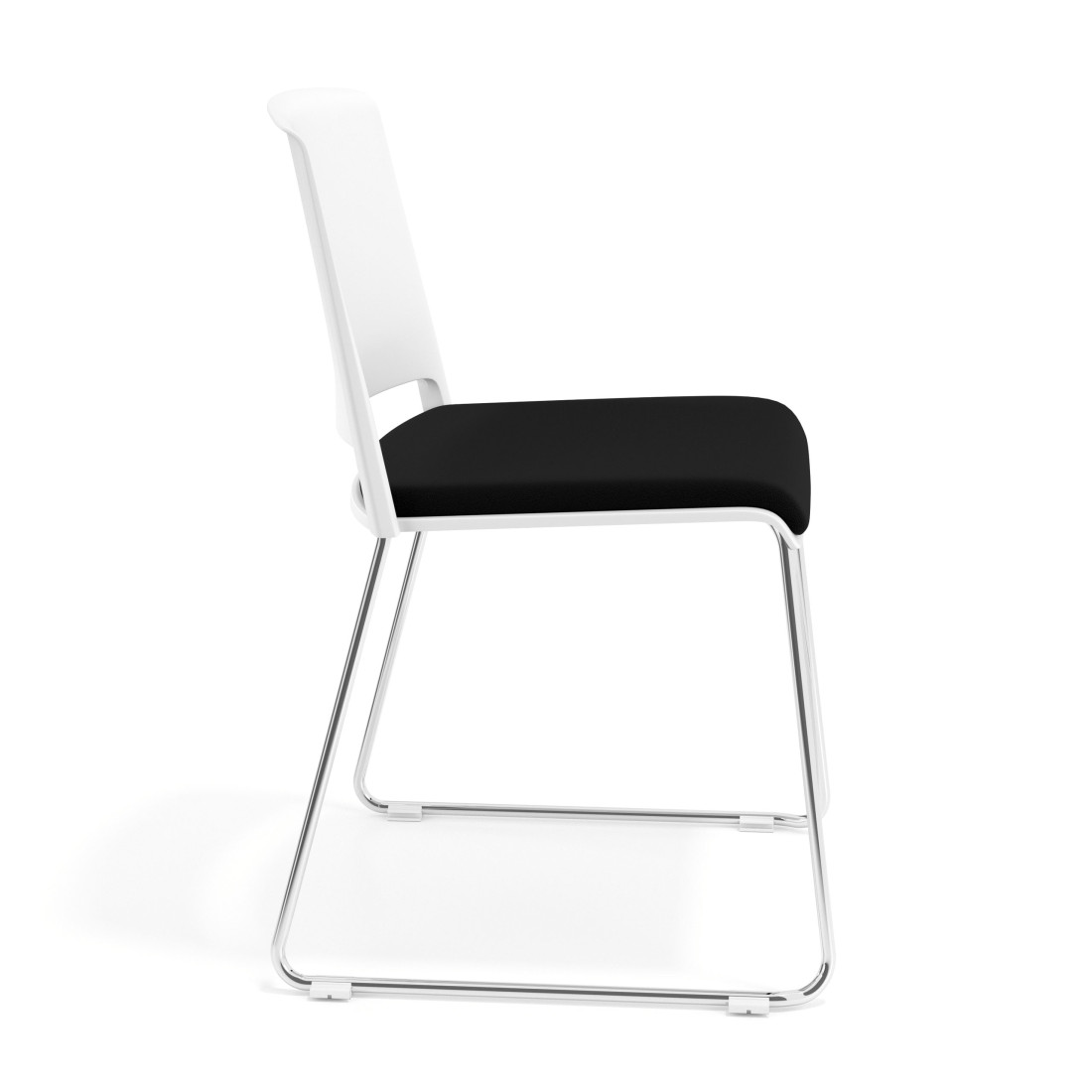 silla confidente negro lotus sin brazos tapizada tela 3