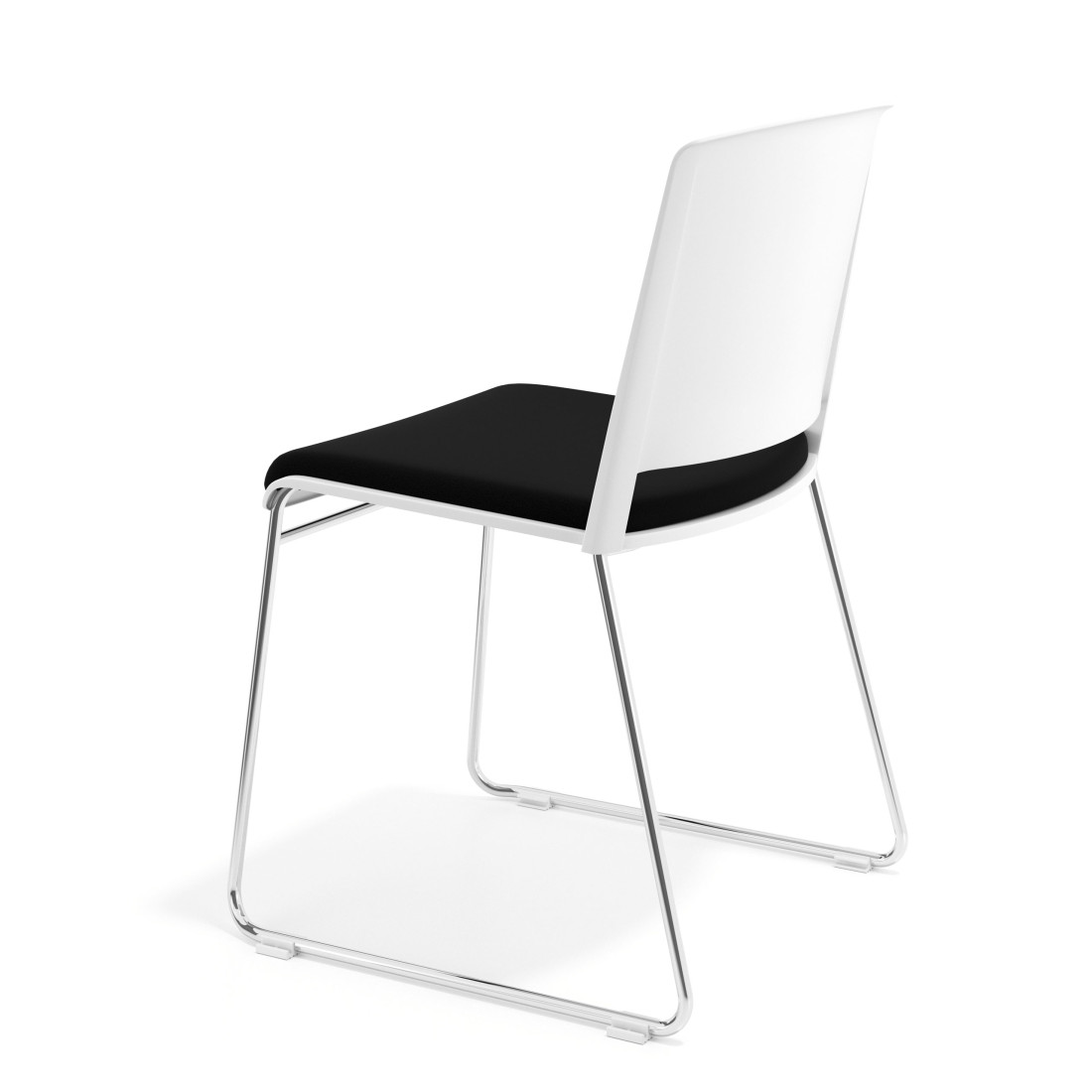 silla confidente negro lotus sin brazos tapizada tela 5