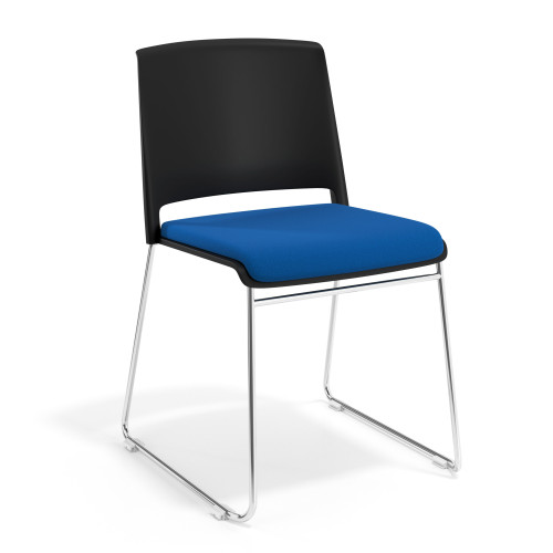 Silla Confidente tapizada Lotus - Negro