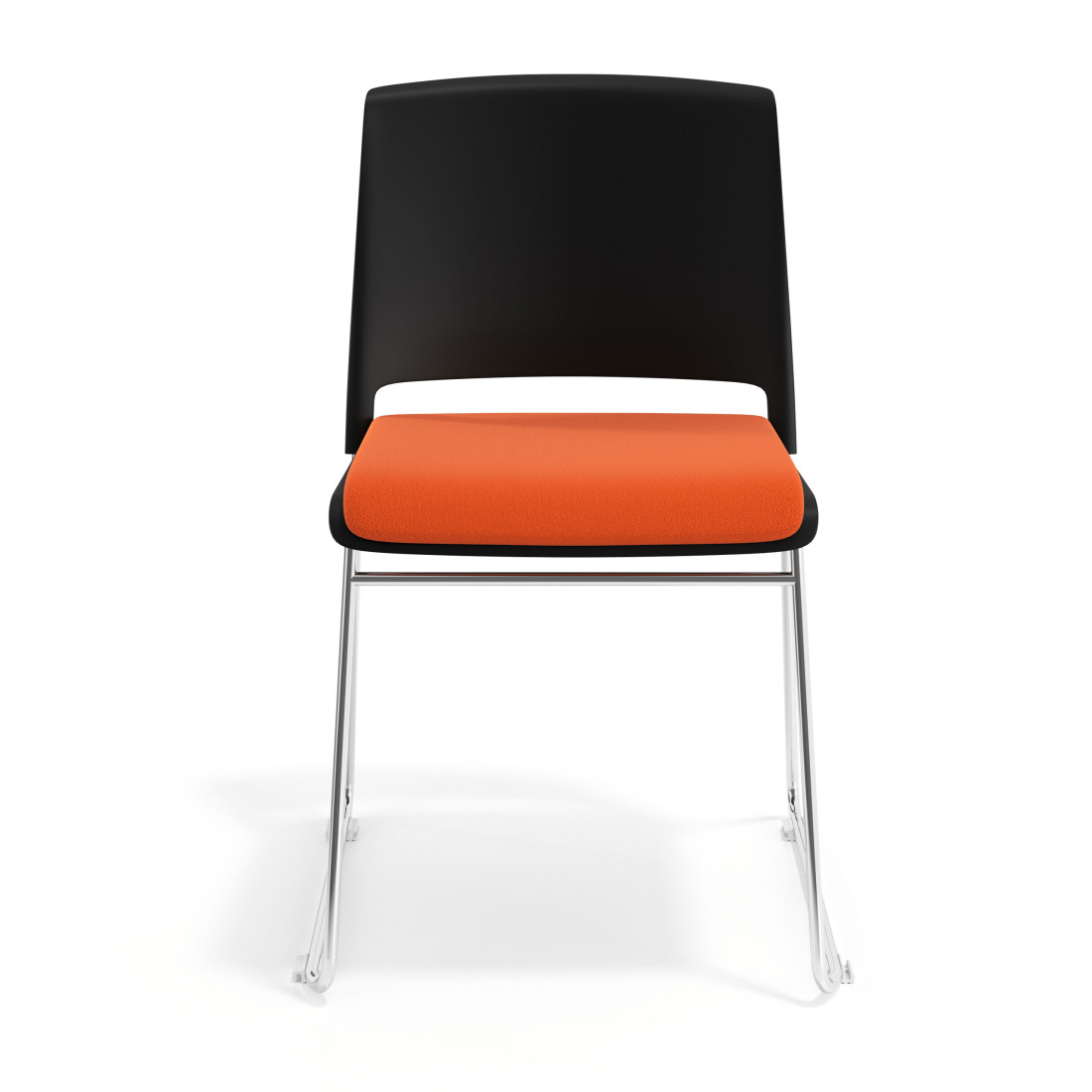 silla confidente naranja lotus sin brazos tapizada tela 6