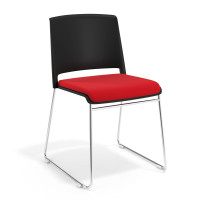 Silla Confidente tapizada Lotus - ROJO, Negro