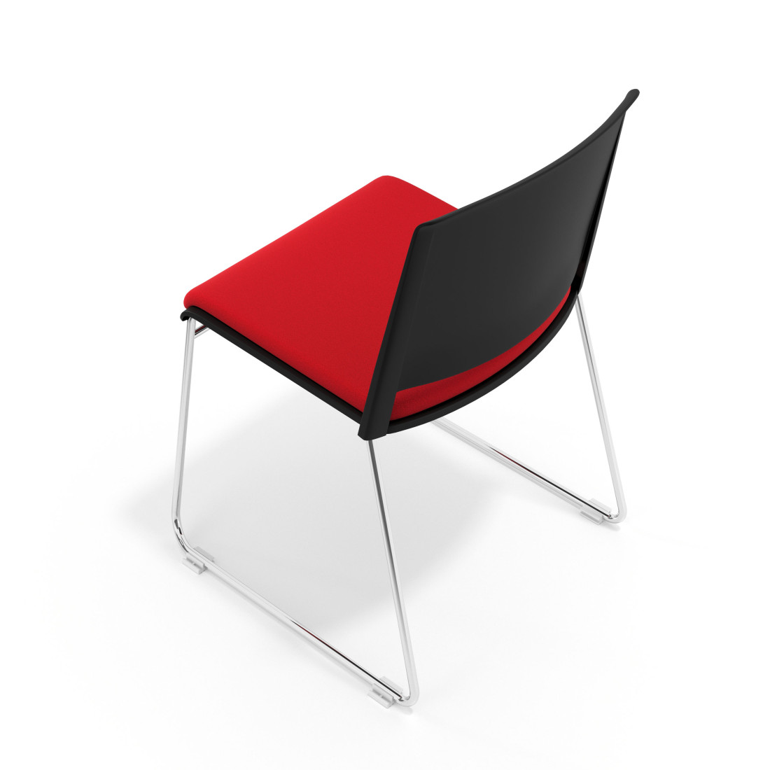 silla confidente rojo lotus sin brazos tapizada tela 7