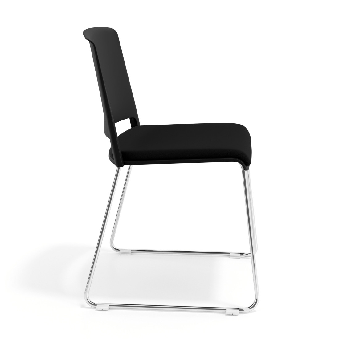 silla confidente negro lotus sin brazos tapizada tela 3
