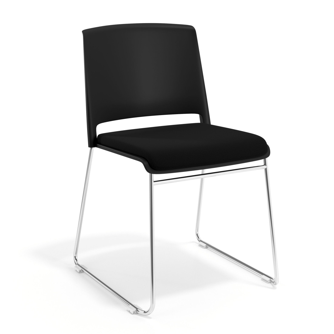 silla confidente negro lotus sin brazos tapizada tela 1