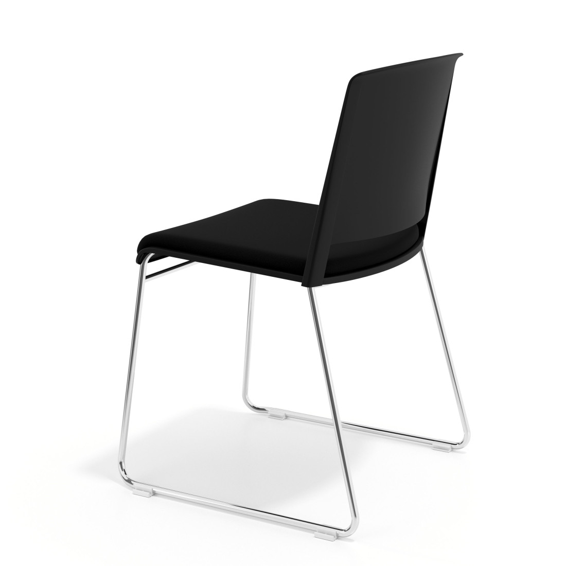 silla confidente negro lotus sin brazos tapizada tela 5