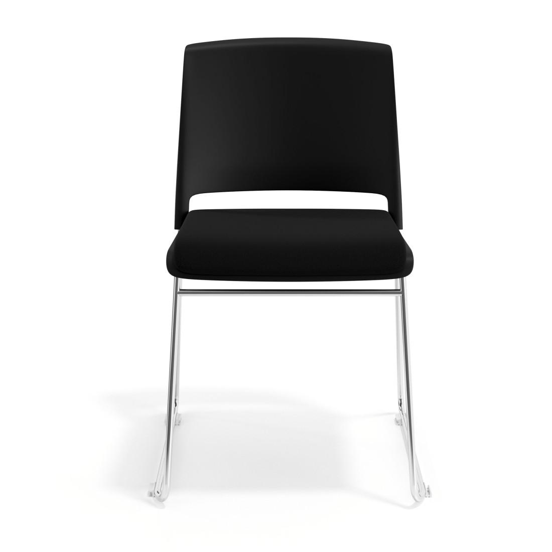 silla confidente negro lotus sin brazos tapizada tela 6
