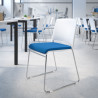 silla confidente azul lotus sin brazos tapizada tela 2