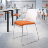 silla confidente naranja lotus sin brazos tapizada tela 2