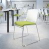 silla confidente verde lotus sin brazos tapizada tela 2