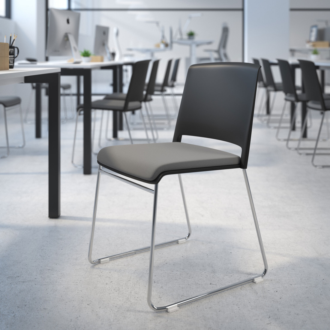 silla confidente gris lotus sin brazos tapizada tela 2