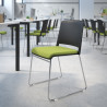 silla confidente verde lotus sin brazos tapizada tela 2