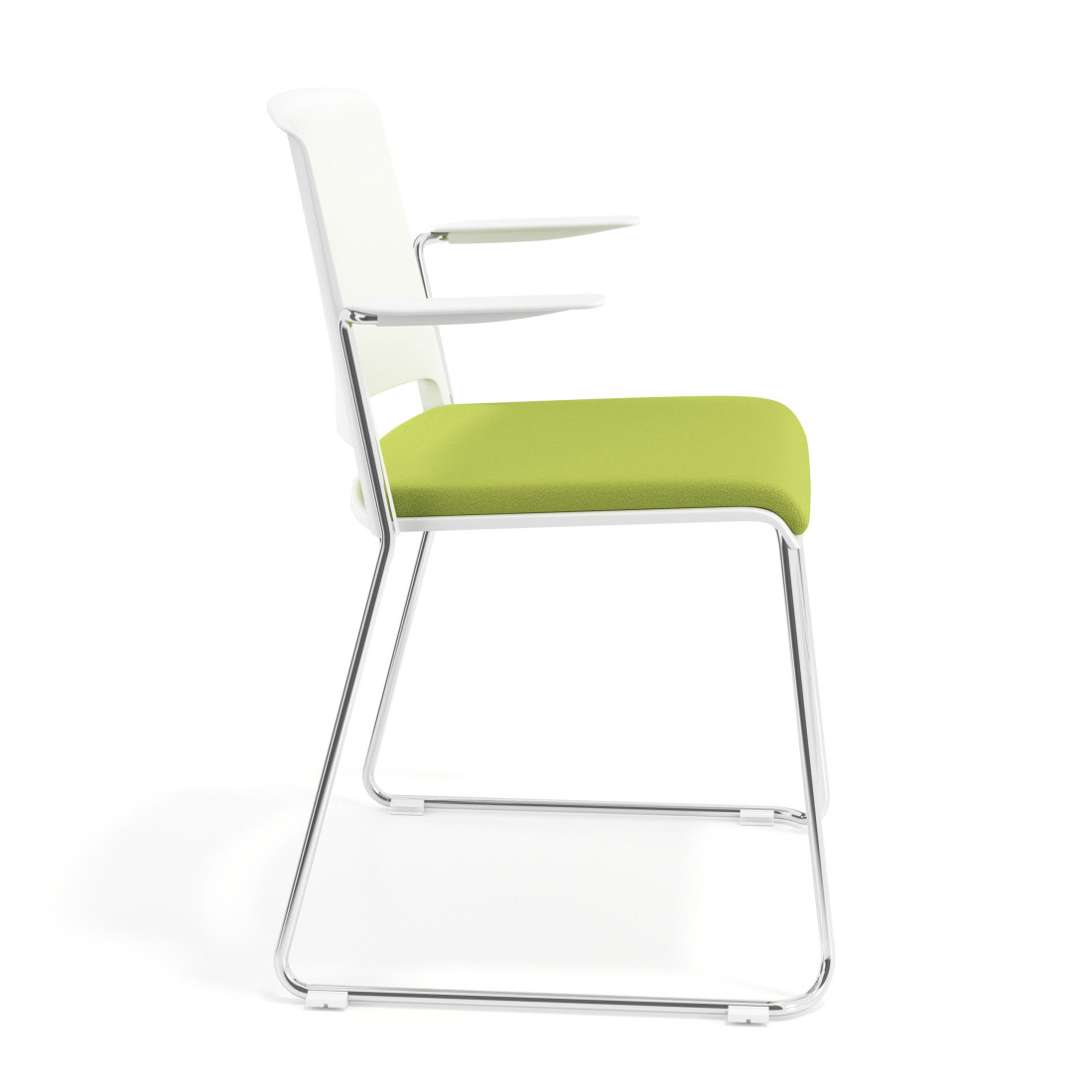 silla confidente verde lotus con brazos tapizada tela 3